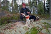 Hund til rådyrjakt: Det er mange raser å velge i, hvis du vil ha hund til jakt med "løs på drevet halsende hund". hund (drever) og jeger foran rådyrfall.