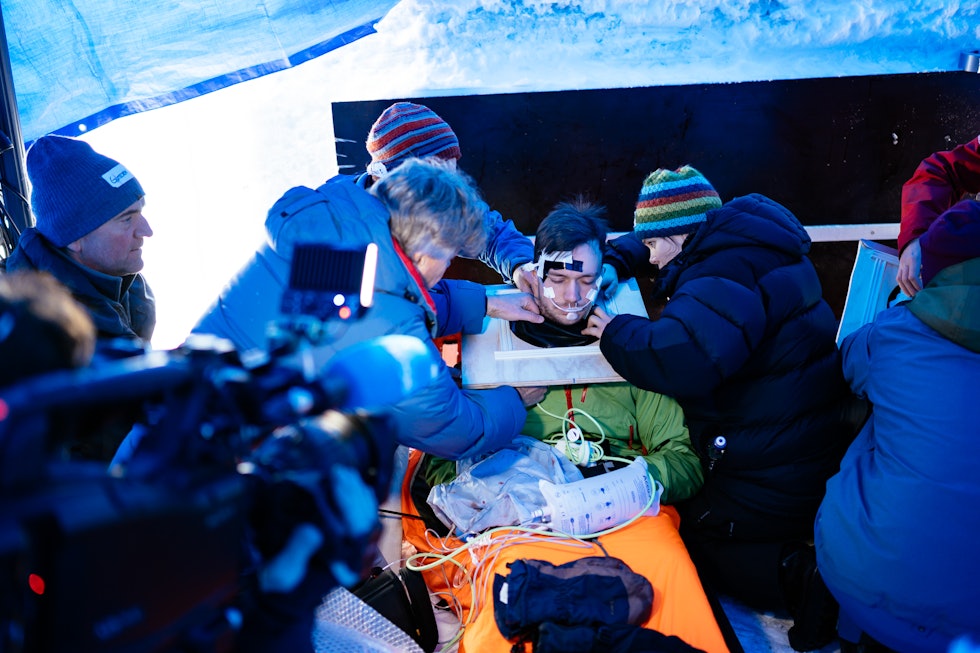 TEST AV SAFEBACK-KONSEPTET: Uavhengig forsøk i regi av Fjellmedisinsk forskningsgruppe. Foto: UiB TEST AV SAFEBACK-KONSEPTET: Uavhengig forsøk i regi av Fjellmedisinsk forskningsgruppe. Foto: UiB