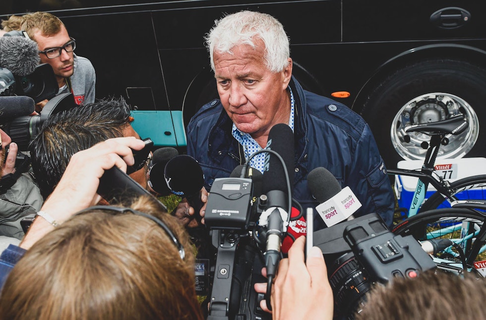 BRYSK OG BRYSOM: Patrick Lefevere har ikke kommet til enighet med Cavendish ennå. Foto: Cor Vos. BRYSK OG BRYSOM: Patrick Lefevere har ikke kommet til enighet med Cavendish ennå. Foto: Cor Vos.