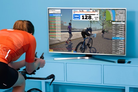 INTERVALLØKT: Forhåndslagde økter er en av de største fordelene med smartruller. Foto: Zwift zwift, lage egne økter