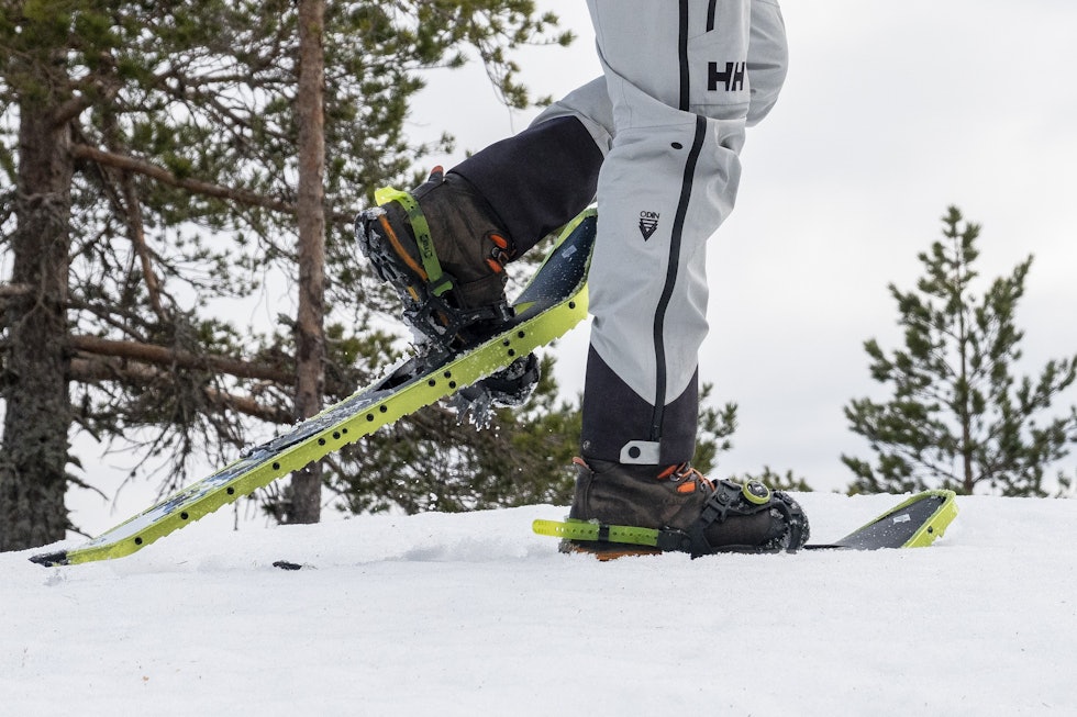 BEST I TEST: Du får grepa tak med sagtennene under T-profilen på ramma til Atlas Range MTN 35 Truge test vinner atlas range mtn 35 truge i snøen