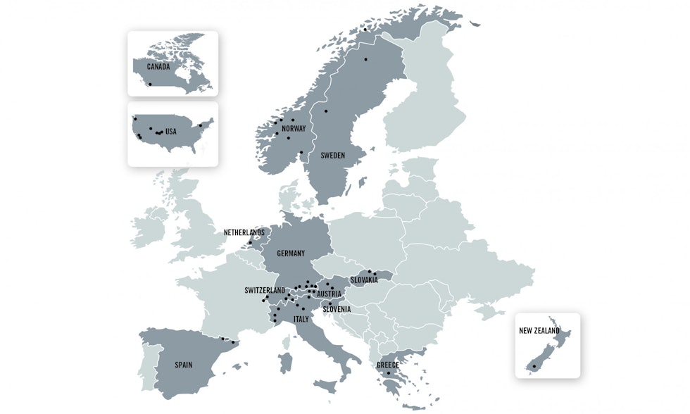 6 av Dynafit sine 60 kompetansesentere i verden finnes i Norge. 6 av Dynafit sine 60 kompetansesentere i verden finnes i Norge.