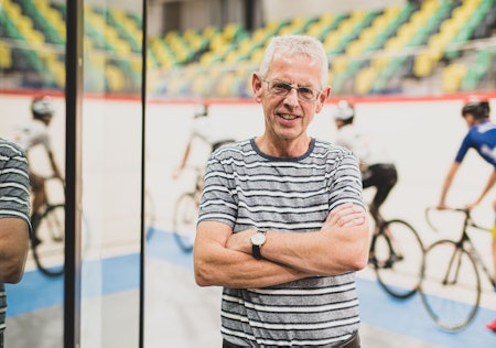 VEL FORTJENT: Tor Helge Skretting har jobbet i over 40 år for å få på plass velodromen på Sola. Nå kan han få lønn for strevet. Foto: Henrik Alpers. 