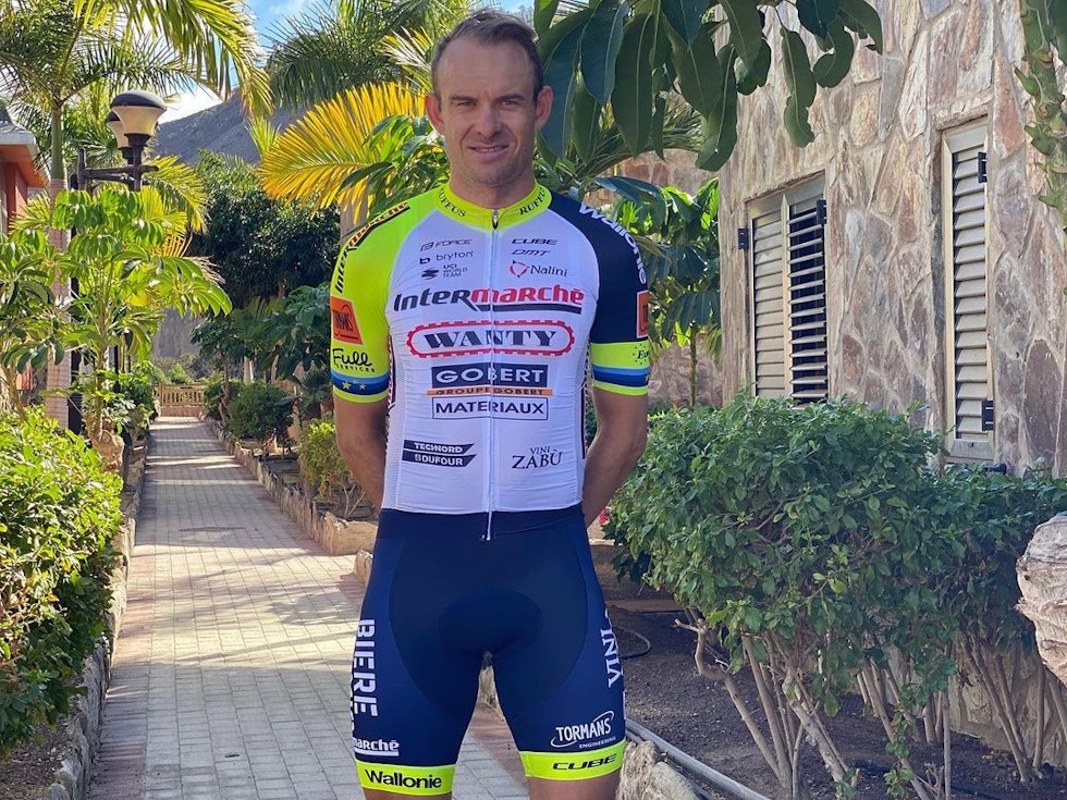 Alexander Kristoff i nye farger, denne gangen for Intermarché - Wanty-Gobert. Foto: Instagram @kristoff87 Alexander Kristoff i Intermarché - Wanty-Goberts nye trøye for 2022.