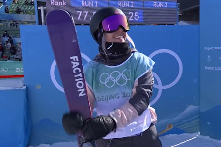 TIL FINALE: Sandra Eie er klar for finale sammen med Johanne Killi. Foto: Skjermdump Sandra Eie klar for OL-finale.