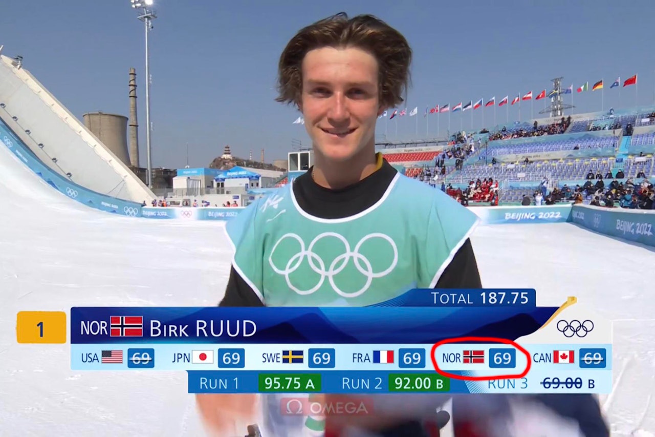 Birk Ruud i OL-finalen.