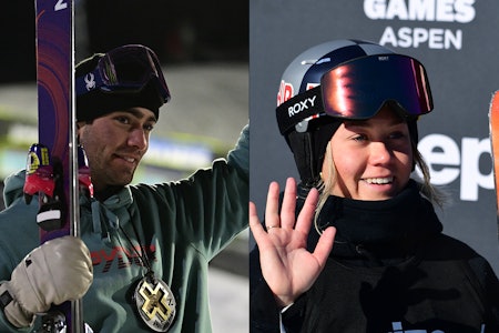 SPÅR GULL: Bendik Øye spår edelt metall til Alex Hall og Tess Ledeux før helgens- og neste ukes slopestyle-finaler i OL. Foto: ESPN Alex Hall og Tess Ledeux.