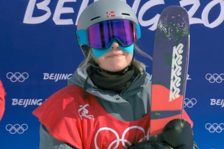 SKUFFET: Johanne Killi i sekundene før hun får den skuffende OL-scoren. Foto: Skjermdump Johanne Killi i OL-finalen.