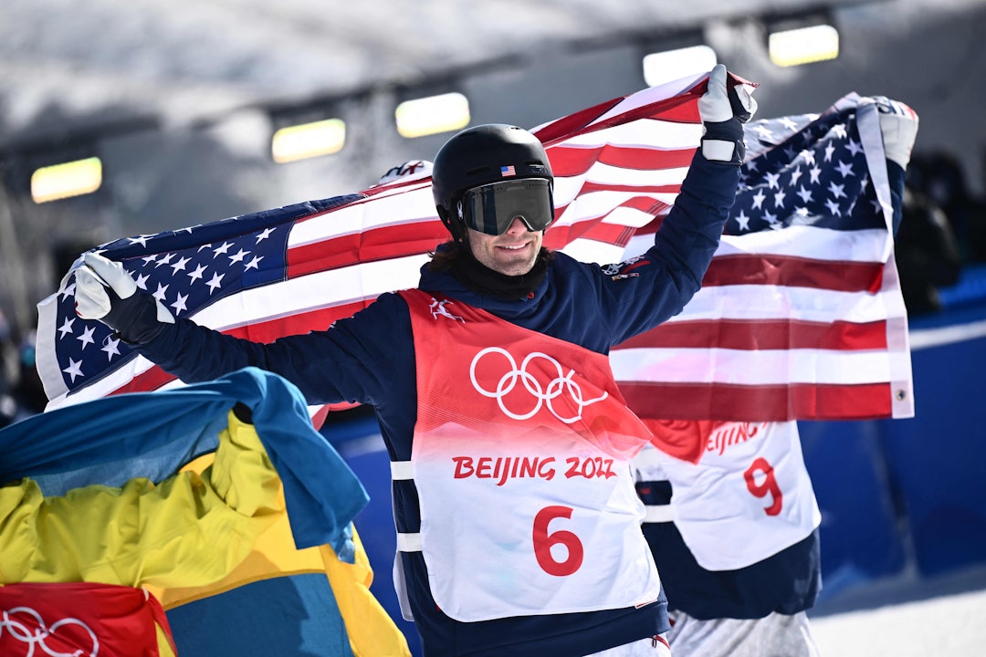 VANT: Alex Hall tok gull i slopestyle. Foto: AFP Alex Hall