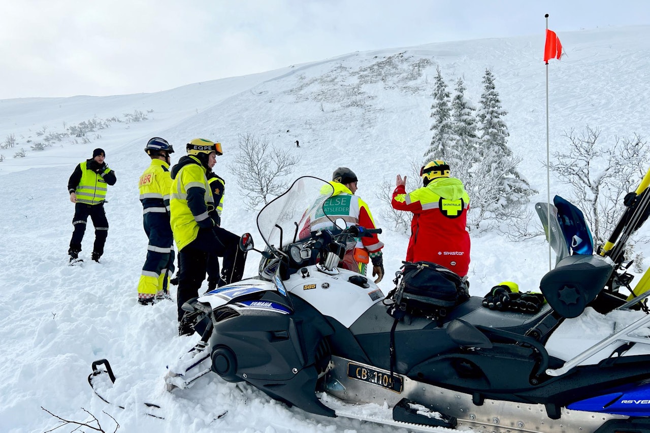 SKRED: Snøskredet gikk på utsiden av Bugderkanken på østsiden av Trysilfjellet. Foto: Ola Matsson/Skistar Trysil Snøskred i Trysil