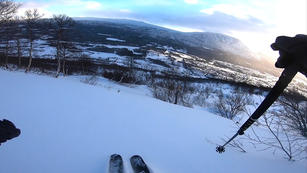 Salomon MTN Carbon S3 er en solid og allsidig teleskopstav. Her fra testing i Paradiset i Oppdal. Foto: Tore Meirik skikjøring pov