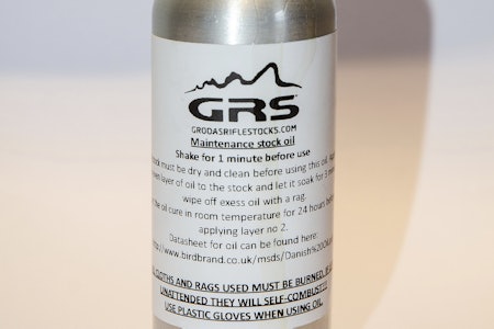 GRS stokkolje i metallflaske til test