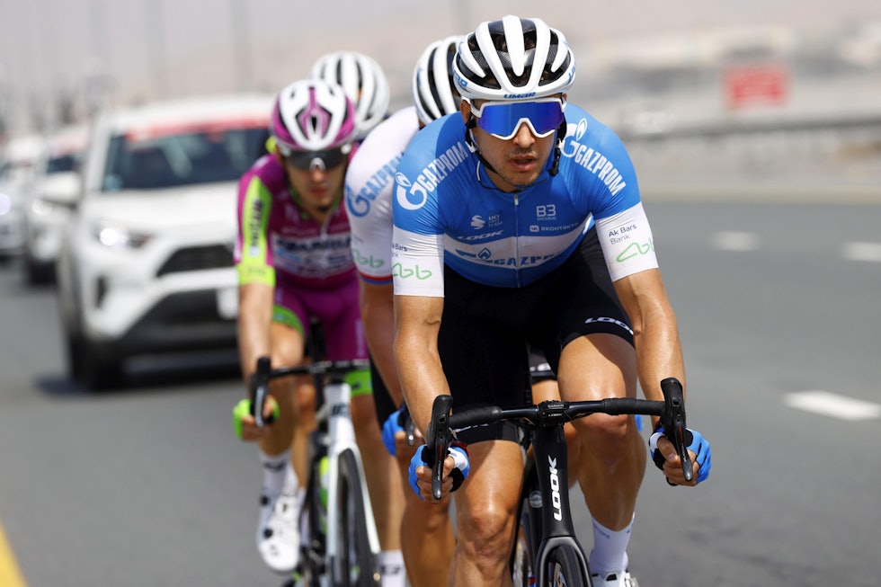 USIKKER FREMTID: Gazprom-Rusvelo er utestengt fra konkurranser og har mistet sponsorer etter Russlands invasjon av Ukraina. Foto: Cor Vos gazprom rusvelo tour of norway