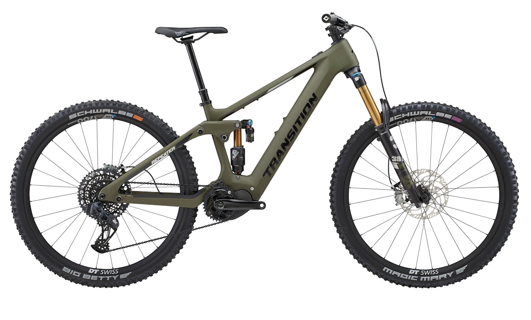 TOPPMODELL: Importøren BC Sport har informert om at toppmodellen med AXS-drivverk fra SRAM ikke blir tatt inn til Norge, men slik ser den hvertfall ut. Foto: Transition. transition repeater elsykkel
