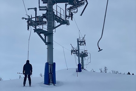 EN HYLLEST: Dette er en hyllest til Poma. Foto: Nils Endrestøl Pomaheisen på Geilo