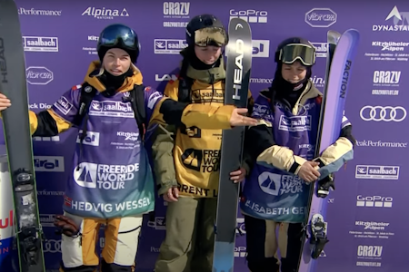 ANDRE PLASS: Norske Hedvig Wessel (til venstre) ble nummer to i Fieberbrunn, bak Jessica Hotter (i midten) og amerikanske Lily Bradley.