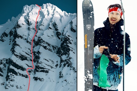 FØRSTENEDKJØRING: Det meste klaffet da svenske Jacob Wester bestemte seg for å kjøre ski ned sørsiden av Urkedalstinden på Sunnmøre. Foto: Sofia Sjöberg FØRSTENEDKJØRING: Det meste klaffet da svenske Jacob Wester bestemte seg for å kjøre ski ned sørsiden av Urkedalstinden på Sunnmøre. Foto: Sofia Sjöberg