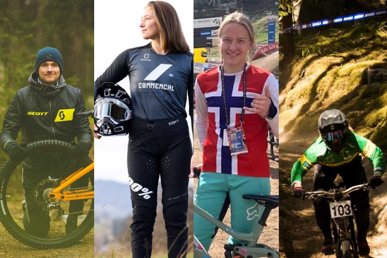 RASKE SYKLISTER: Disse syklistene skal til pers i verdenscupåpningen i utfor. Foto: Kristoffer H. Kippernes/Commencal/Stine Haugom/Snorre Veggan verdencup utfor lourdes