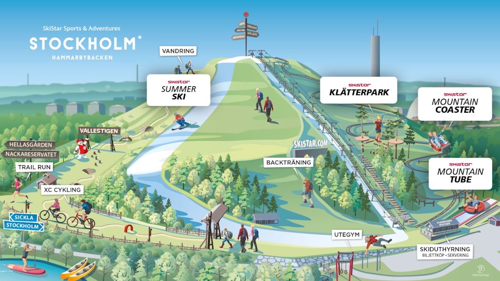 PLANER: Slik er Skistars planer for skianlegget i Stockholm. Hammarbybacken