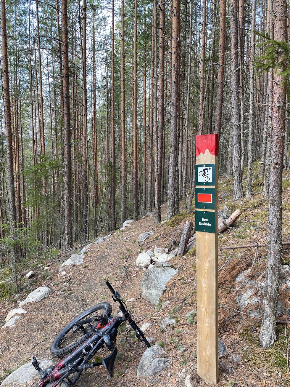 SNØFRITT: Den shuttlebaserte syklingen i Nesbyen er populær, mye fordi det blir tidlig snøfritt hver vår. 2022 er intet unntak. Foto: Knut Lønnqvist. stisykling nesbyen