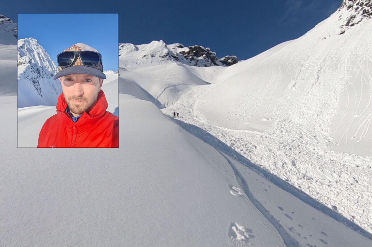 SKRED: En person er kritisk skadet etter et skred på Grøtdalstinden ved Ørsta. Gustav Pless (bildet) forklarer hvorfor det plutselig gikk en rekke skred på Sunnmøre og i Romsdalen torsdag. Foto: Privat/Regobs Snøskred Sunnmøre