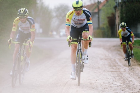 REKOGNOSERING: Her er Alexander Kristoff under torsdagens test av løype og utstyr foran Paris-Roubaix. Foto: Alessandro Volders / @cyclingmedia_agency alexander kristoff paris-roubaix