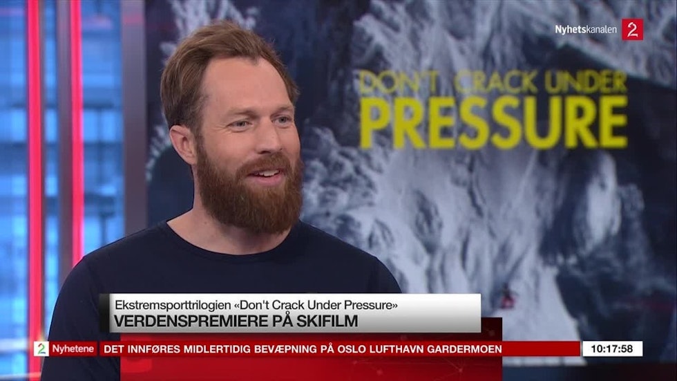 KJENDIS-KARSTEN: Karsten Gefle på TV2 i forbindelse med premieren av actionsporttriologien Don´t Crack Under Pressure. 