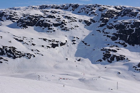 TREDJERENNA: Slik ser det ut i Tredjerenna før start lørdag formiddag. Foto: Erlend Sande Tredjerenna Røldal.