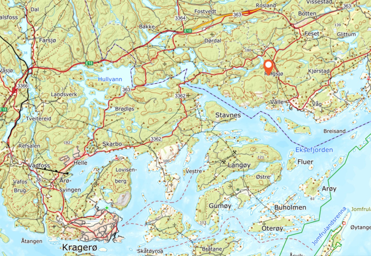 ULYKKESSTEDET: Tegdalsåsen ligger i Valle i Telemark, nordøst for Kragerø. ULYKKESSTEDET: Tegdalsåsen ligger i Valle i Telemark, nordøst for Kragerø.