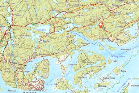 ULYKKESSTEDET: Tegdalsåsen ligger i Valle i Telemark, nordøst for Kragerø.