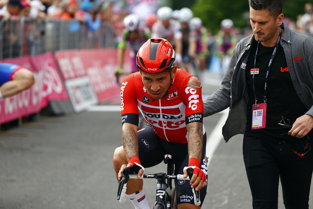 KRAFTIG FORSLÅTT: Caleb Ewan fikk en brutal start på Giro d'Italia. Foto: Cor Vos