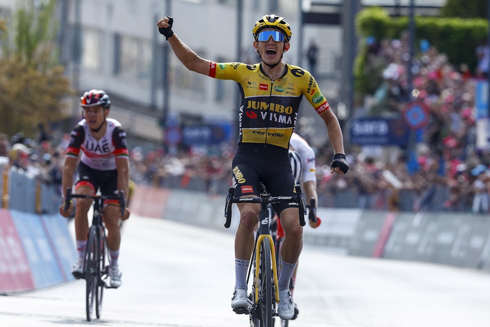 KARRIERENS STØRSTE: Koen Bouwman tok karrierens første etappeseier i Giro d'Italia fredag. Foto: Cor Vos