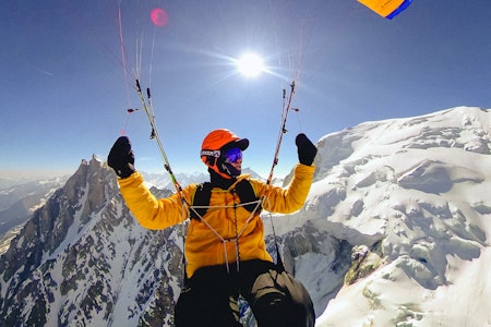 paraglider i Alpene Mt Blanc