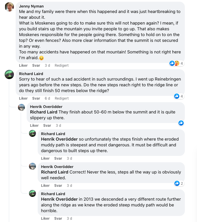 TRÅD: Fra Reinebringen sin Facebook-side. TRÅD: Fra Reinebringen sin Facebook-side.
