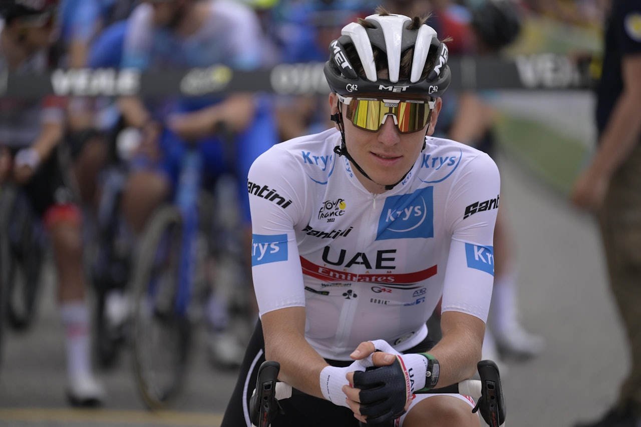 TITTELFORSVARER: Tadej Pogacar har vunnet de to foregående utgavene av Tour de France. I år sykler han på en flunkende ny Colnago. Foto: Cor Vos