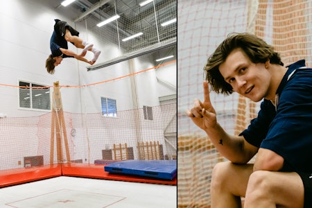 NUMMER ÉN: – Trampoline er en fin sidehobby som har gjort meg til den jeg er på ski i dag sier Birk Ruud. Foto: Christian Nerdrum NUMMER ÉN: – Trampoline er en fin sidehobby som har gjort meg til den jeg er på ski i dag sier Birk Ruud. Foto: Christian Nerdrum