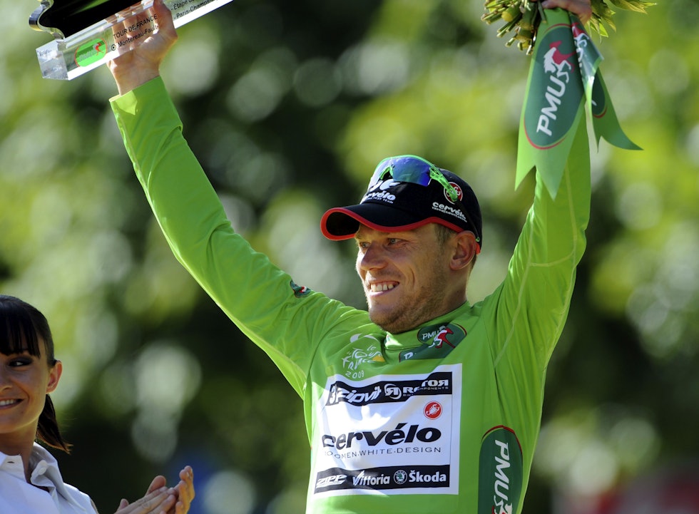 VANT I 2009: Thor Hushovd vant poengtrøyen i Tour de France to ganger. Her i 2009. Foto: Cor Vos VANT I 2009: Thor Hushovd vant poengtrøyen i Tour de France to ganger. Her i 2009. Foto: Cor Vos