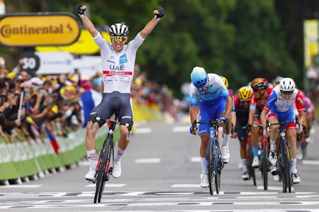 OVERLEGEN: Ingen kunne utfordre Tadej Pogačar på den 6. etappen av Tour de France 2022. Foto: Cor Vos