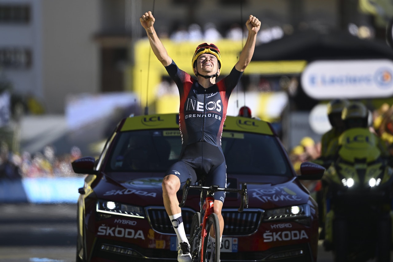 VANT: Thomas Pidcock tok karrierens største seier på landeveien: Etappeseier på ikoniske Alpe d'Huez. Foto: Cor Vos VANT: Thomas Pidcock tok karrierens største seier på landeveien: Etappeseier på ikoniske Alpe d'Huez. Foto: Cor Vos