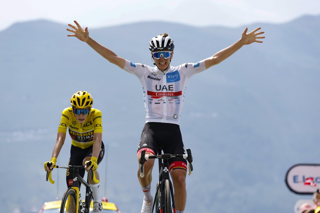 VANT: Tadej Pogacar vant den 17. etappen i Tour de France 2022. Foto: Cor Vos