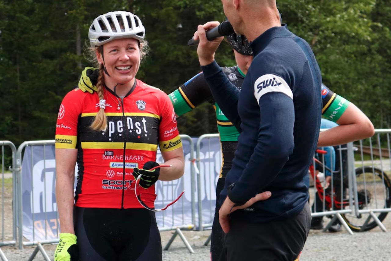 TATT UT: Ingrid Sofie Bøe Jacobsen er én av fem ryttere som er tatt ut til EM i rundbane i Tyskland. Her fotografert under Norgescup i Nilsbyen i Trondheim tidligere i 2022. Foto: Knut Andreas Lone. em rundbane terrengsykling 2022