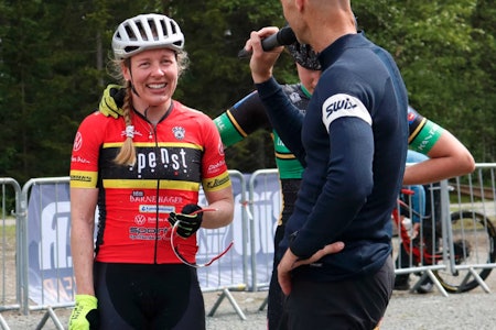 TATT UT: Ingrid Sofie Bøe Jacobsen er én av fem ryttere som er tatt ut til EM i rundbane i Tyskland. Her fotografert under Norgescup i Nilsbyen i Trondheim tidligere i 2022. Foto: Knut Andreas Lone. em rundbane terrengsykling 2022