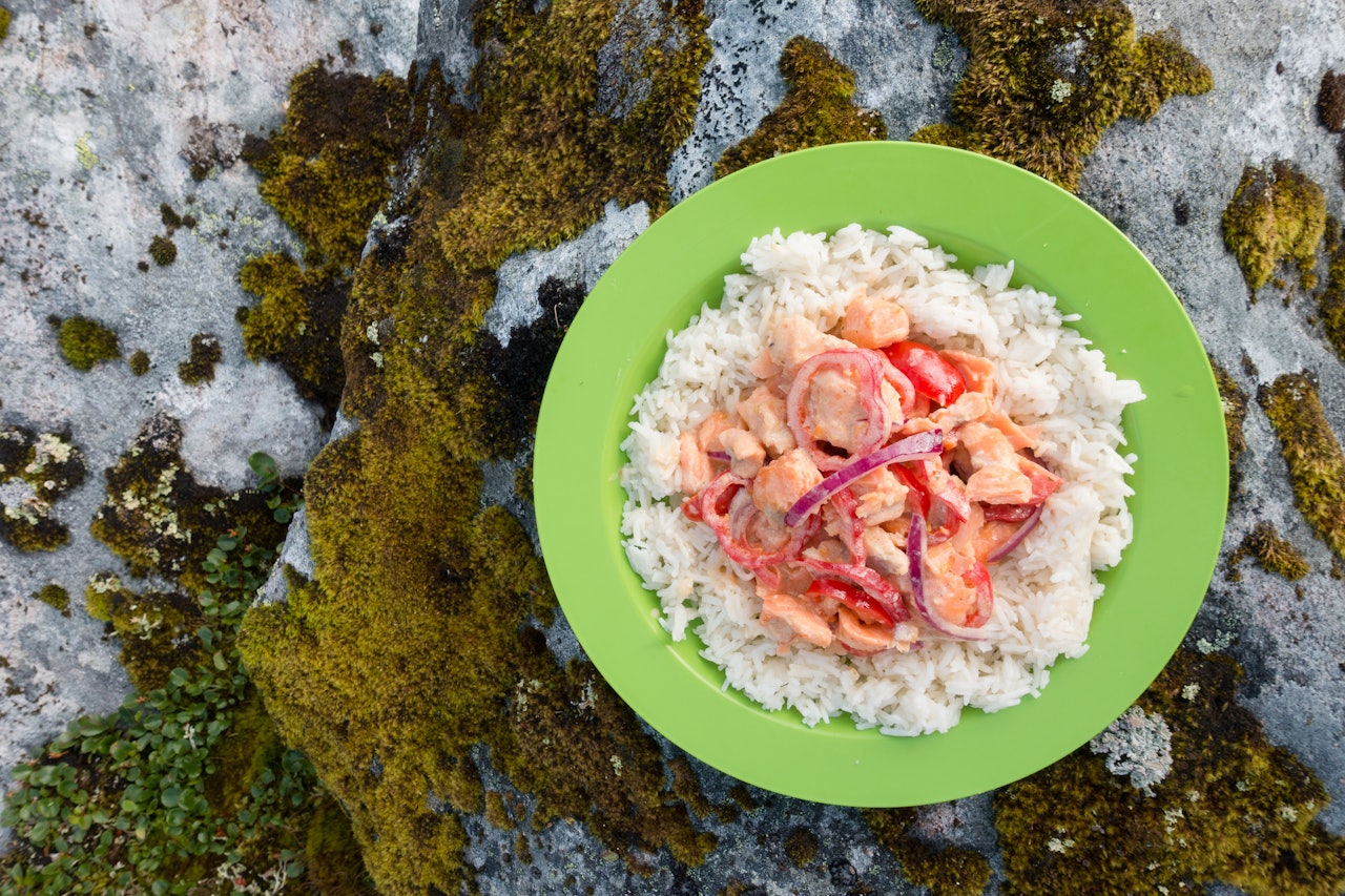 MIDDAG VED TELTET: Denne fjellørreten var helt herlig. Både vannkvaliteten i innsjøen og kostholdet til ørreten, påvirker hvordan fisken smaker. Foto Jon Olav Larsen MIDDAG VED TELTET: Denne fjellørreten var helt herlig. Både vannkvaliteten i innsjøen og kostholdet til ørreten, påvirker hvordan fisken smaker. Foto Jon Olav Larsen
