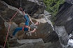 FORNØYD: Ingen 14-åring i Norden har klatret så hardt som Ola Vekve etter at han gikk Tortur (8b+) ved Molde i august. Her varmer han opp på Magic Mushroom (7+) i Oppdal. Foto: Tore Meirik