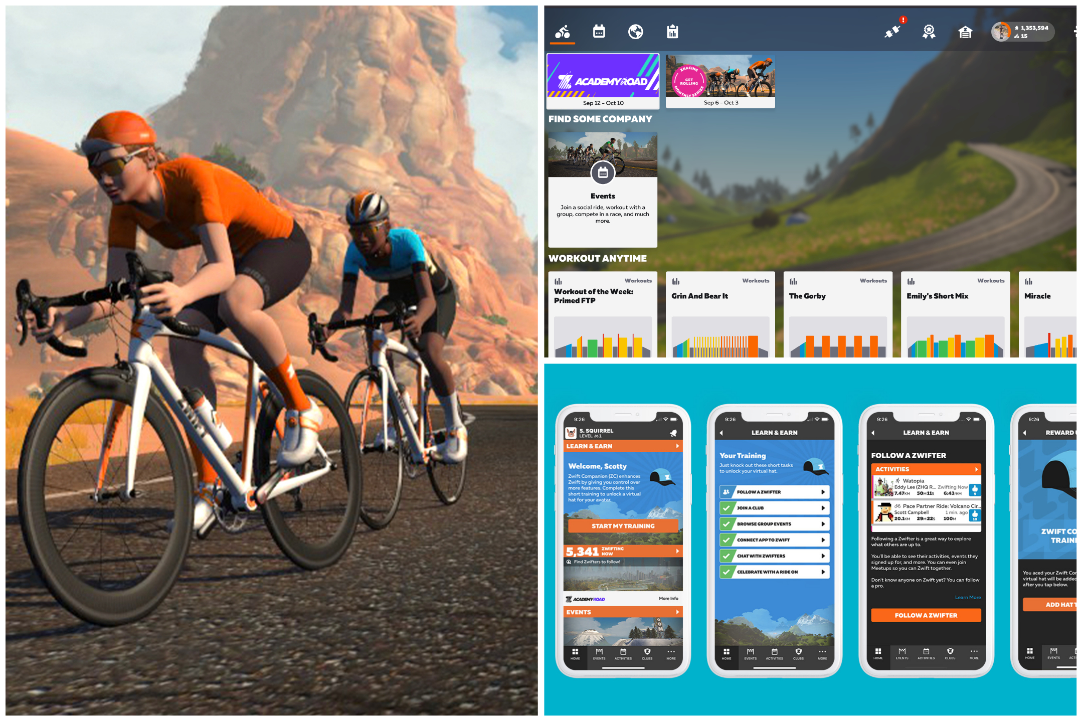 NYTT DESIGN OG NYE FUNKSJONER: Zwift har fått seg en overhaling, både på PC/Mac og etter hvert også på telefon. Foto: Zwift/Skjermdump