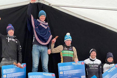 TIL TOPPS: Tormod Weydahl kunne ta steget opp på toppen av podiet etter å ha spurtet til seier i Skaidi Xtreme. Foto: Hunton Hard Rocx TIL TOPPS: Tormod Weydahl kunne ta steget opp på toppen av podiet etter å ha spurtet til seier i Skaidi Xtreme. Foto: Hunton Hard Rocx