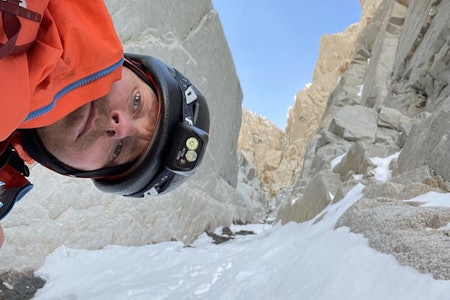 FØRST, ALENE OG VINTERSTID: En av Colin Haleys mange selfier fra den imponerende turen i Patagonia.