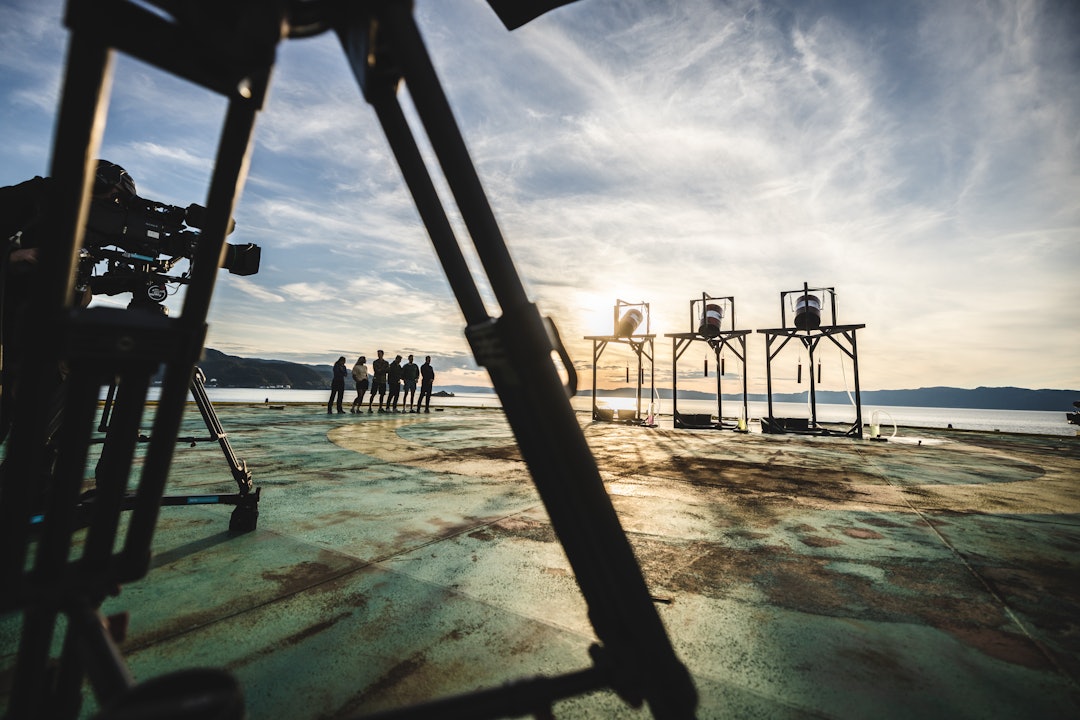 HEFTIG LOCATION: De siste sesongene av Norges Tøffeste er innspilt på den nedlagte oljeplattformen Albuskjell i Trondheim. Foto: Erlend Lånke Solbu/NRK HEFTIG LOCATION: De siste sesongene av Norges Tøffeste er innspilt på den nedlagte oljeplattformen Albuskjell i Trondheim. Foto: Erlend Lånke Solbu/NRK