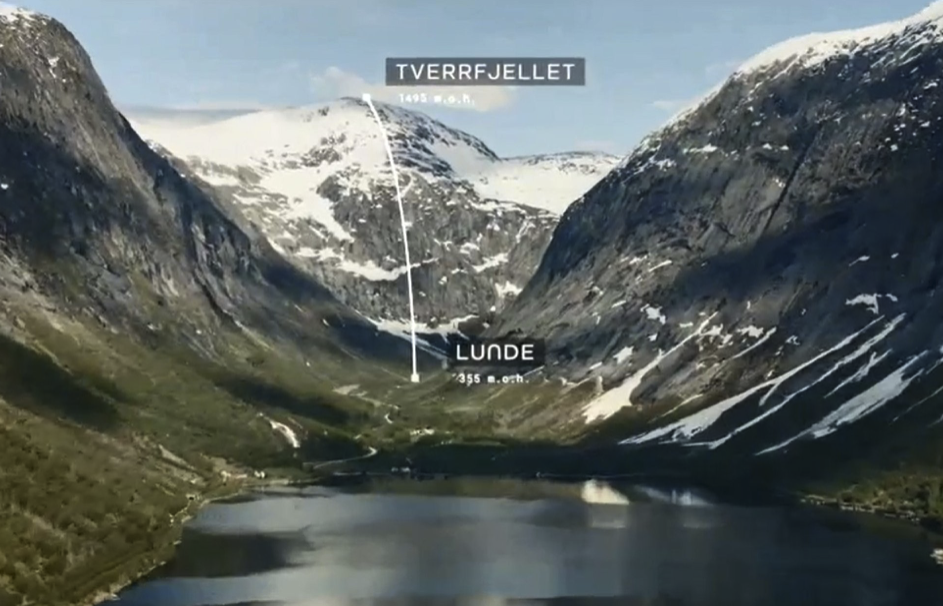 PLANEN: Slik er gondolbanen i Kjøsnesfjorden planlagt. Illustrasjon: Jostedalsbreen AS