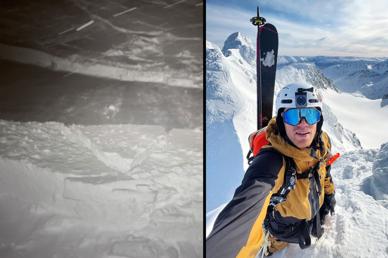 FJERNUTLØSTE SKRED: Martin Andersen fikk konstatert svært ustabile snøforhold i fjellene rundt Tromsø i går kveld. Foto: Martin Andersen FJERNUTLØSTE SKRED: Martin Andersen fikk konstatert svært ustabile snøforhold i fjellene rundt Tromsø i går kveld. Foto: Martin Andersen